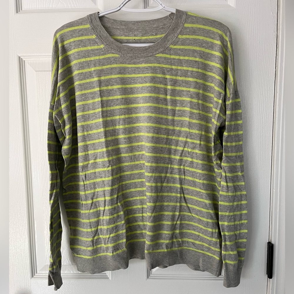 Gray and Yellow Striped Sweater